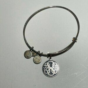 Alex and Ani Women's Path Of Life Charms Bangle Bracelet Silver Tone Adjustable
